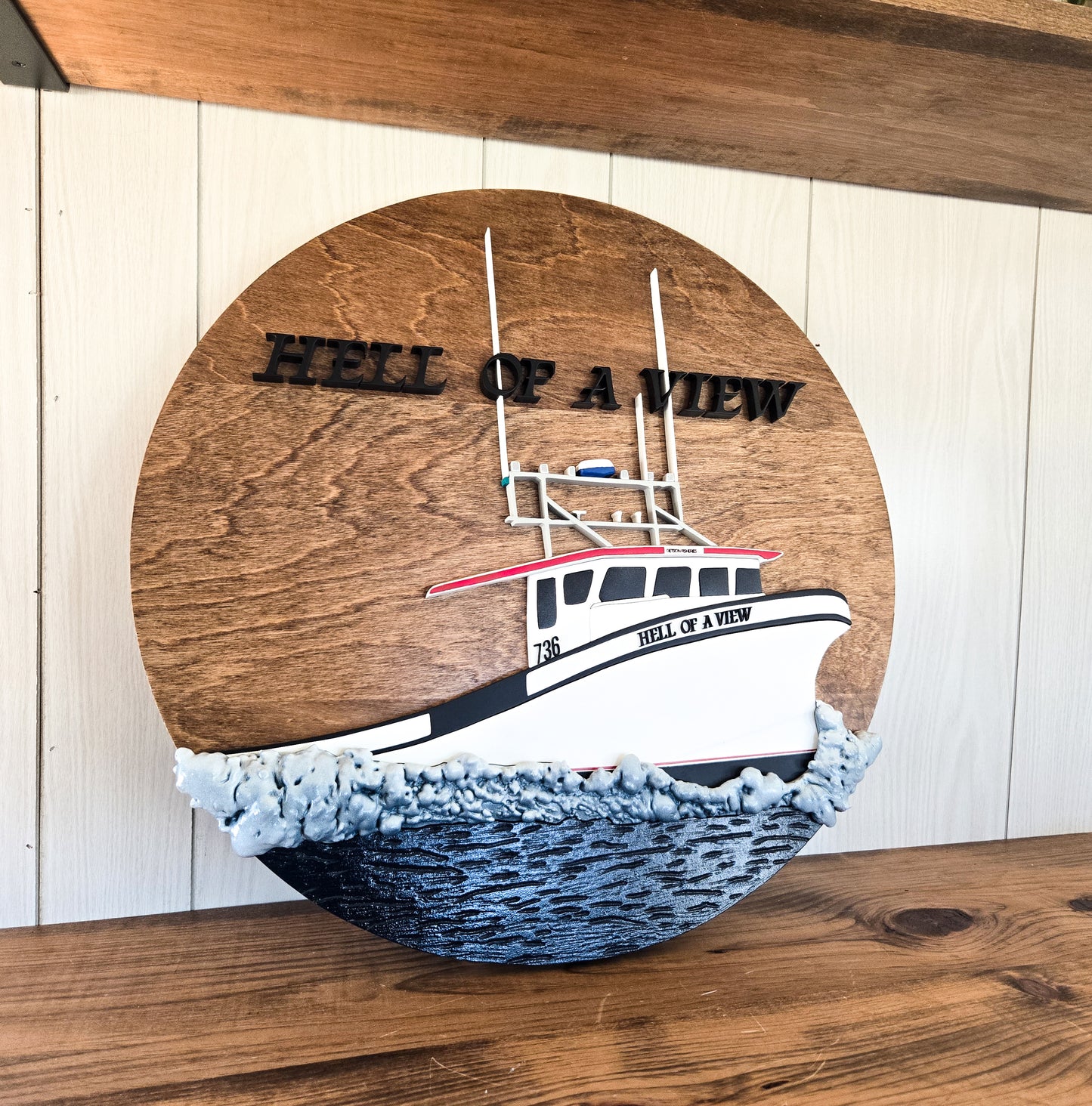 Custom Boat Round for Dad - 50% DEPOSIT
