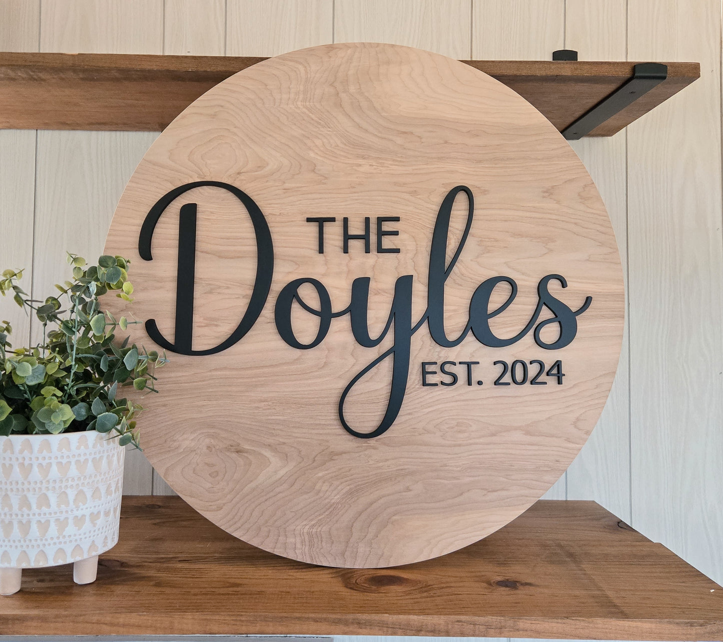 Surname Solid Stain Round