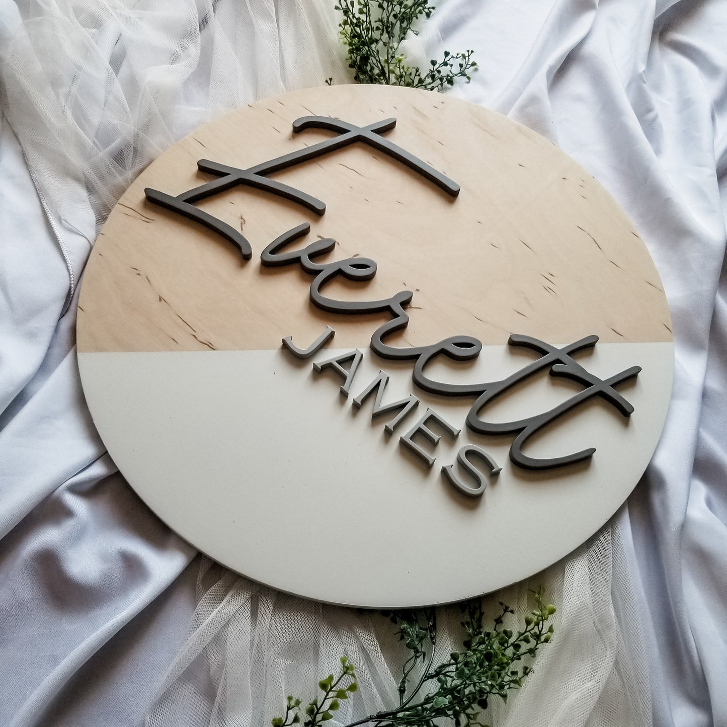 Nursery Colour Block Name Sign - Round