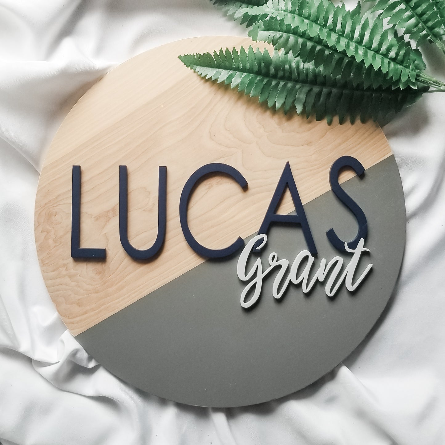 Nursery Colour Block Name Sign - Round