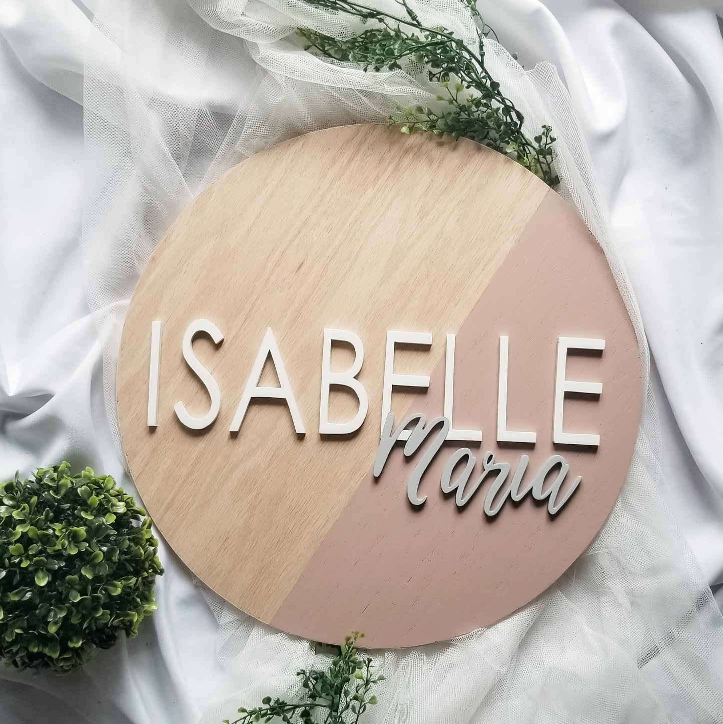 Nursery Colour Block Name Sign - Round