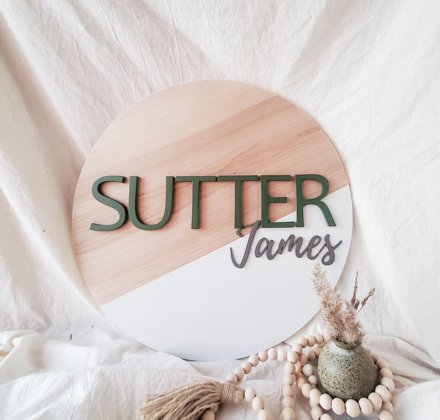 Nursery Colour Block Name Sign - Round