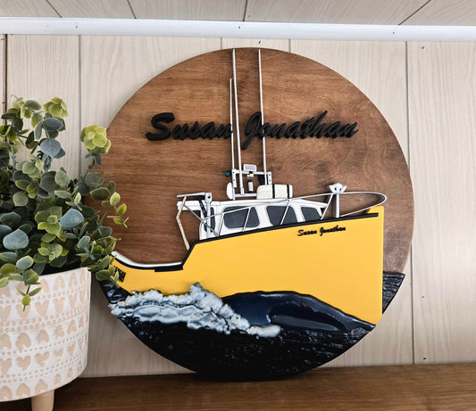 Custom Boat Round for Dad - 50% DEPOSIT
