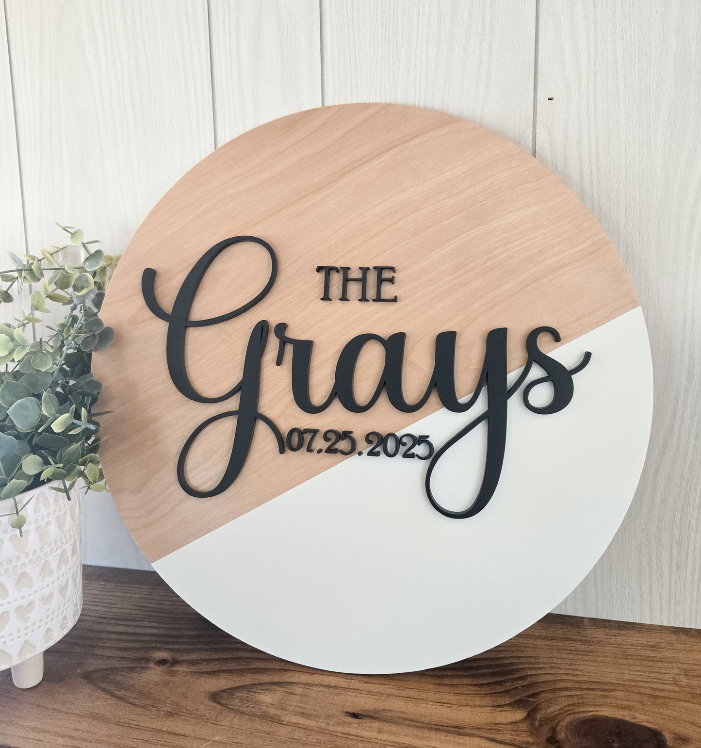 Surname Colour Block Round