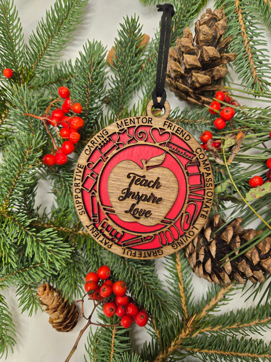 Teacher Inspire Love Ornament