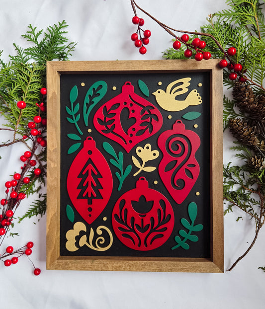 Scandinavian Style Ornaments and Cardinal Sign